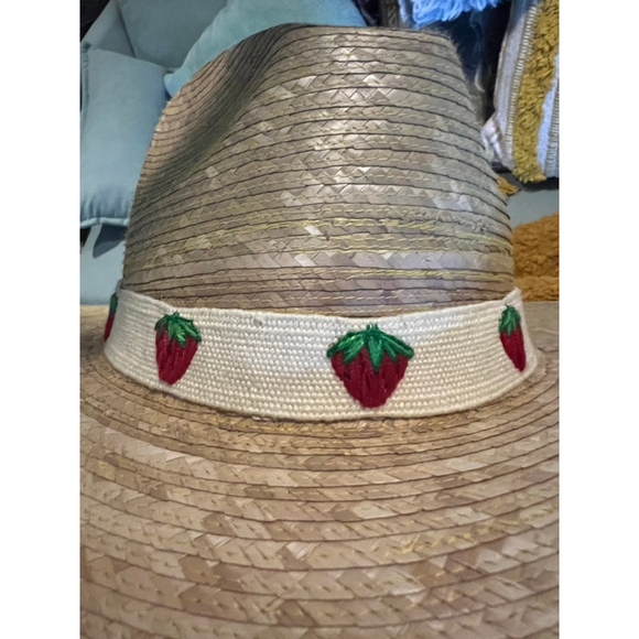 Women\'s Sunshine Tienda Beige Palm Hat with Strawberry Band One Size main image 5